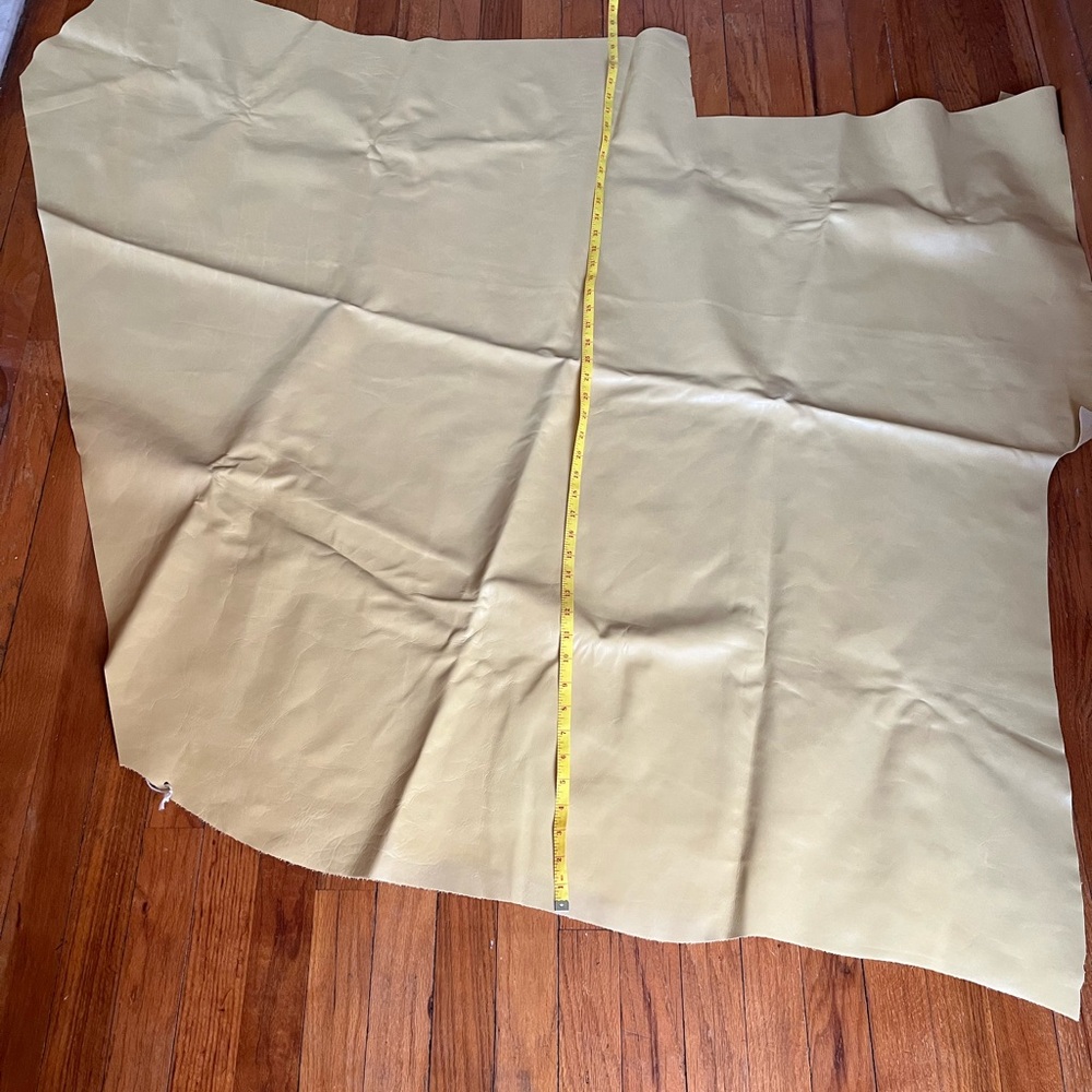 Lemon Yellow Leather - large irregular size - Picture 5 of 13